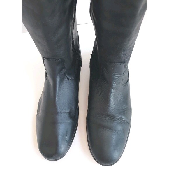Ladies Kenneth Cole Black Leather Elastic Side Zip Tall Riding Boots Size 10/11 - Picture 3 of 12
